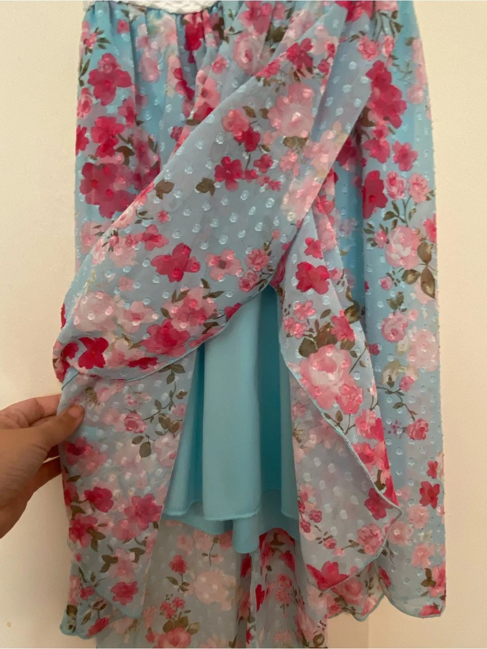 Speechless White and Aqua Floral Dress